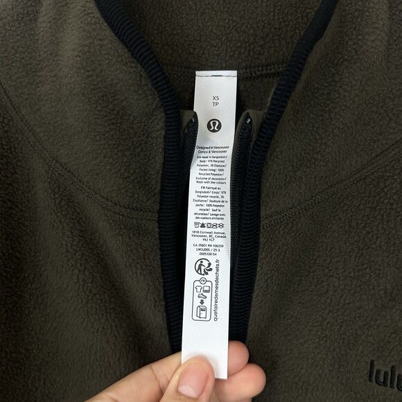 Lululemon Tumbled Fleece Half-Zip Jacket Olive Brown  Size: XS NWT - Picture 6 of 11